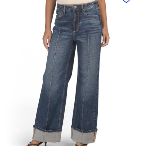 NEW DRIFTWOOD JEANS Pintuck Wide Cuff Jeans in dark wash for women 1125 6m3 - Picture 1 of 5